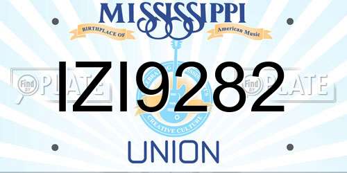 IZI9282 Mississippi License Plate