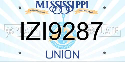 IZI9287 Mississippi License Plate