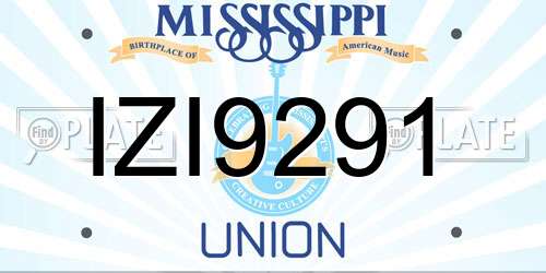 IZI9291 Mississippi License Plate