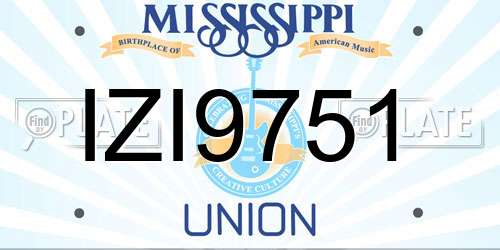 IZI9751 Mississippi License Plate