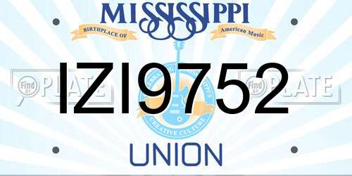 IZI9752 Mississippi License Plate