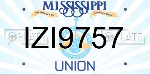 IZI9757 Mississippi License Plate