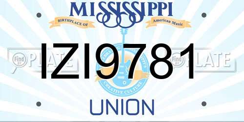 IZI9781 Mississippi License Plate