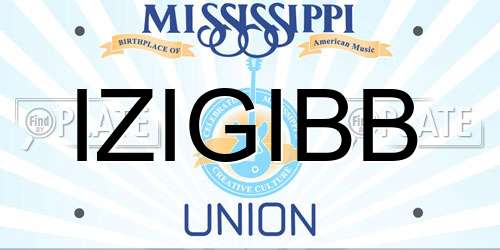 IZIGIBB Mississippi License Plate