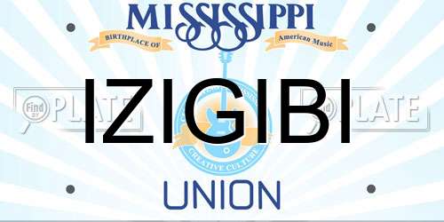 IZIGIBI Mississippi License Plate