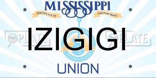 IZIGIGI Mississippi License Plate
