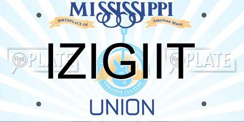 IZIGIIT Mississippi License Plate