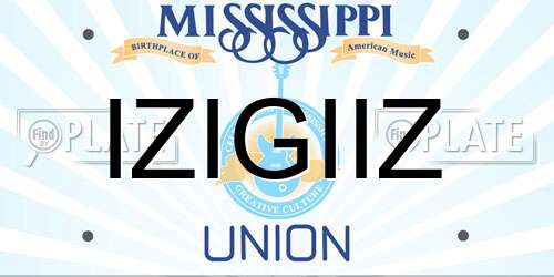 IZIGIIZ Mississippi License Plate