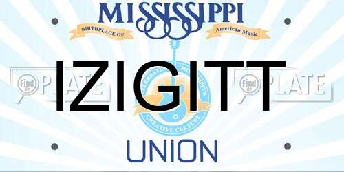 IZIGITT Mississippi License Plate