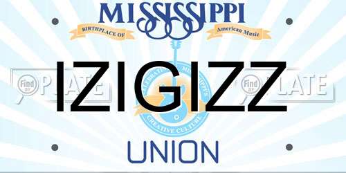 IZIGIZZ Mississippi License Plate