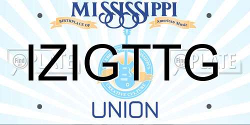 IZIGTTG Mississippi License Plate