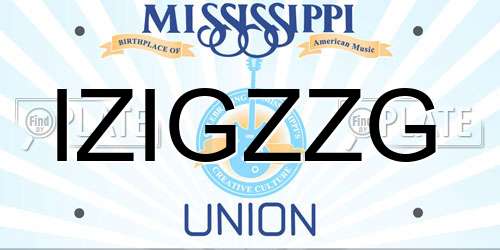 IZIGZZG Mississippi License Plate