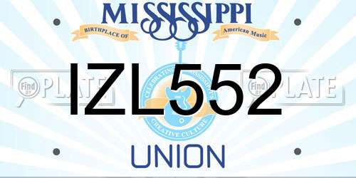 IZL552 Mississippi License Plate