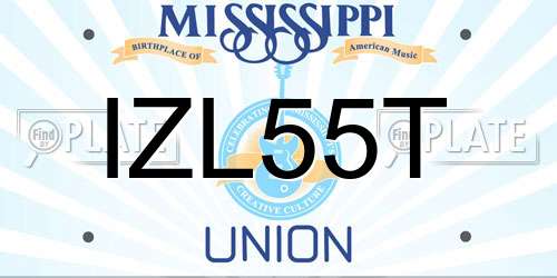 IZL55T Mississippi License Plate
