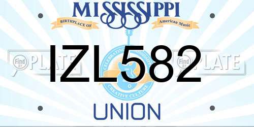 IZL582 Mississippi License Plate