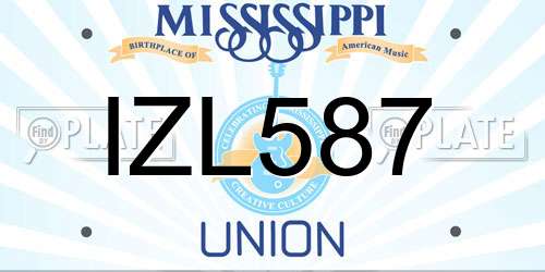 IZL587 Mississippi License Plate