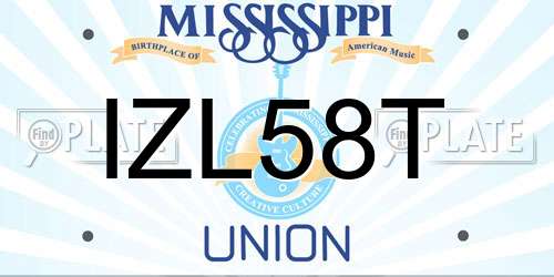IZL58T Mississippi License Plate