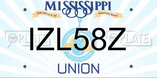 IZL58Z Mississippi License Plate