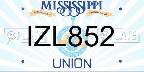 IZL852 Mississippi License Plate