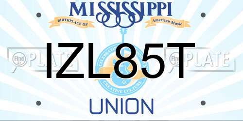 IZL85T Mississippi License Plate