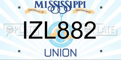 IZL882 Mississippi License Plate