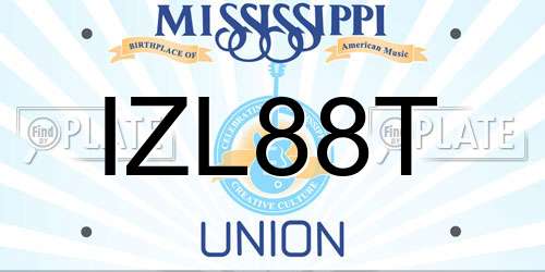 IZL88T Mississippi License Plate