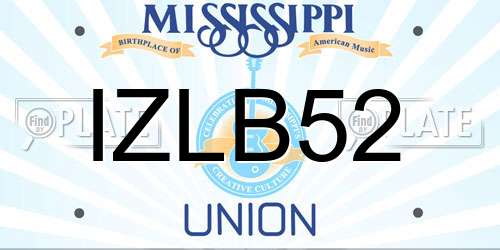 IZLB52 Mississippi License Plate
