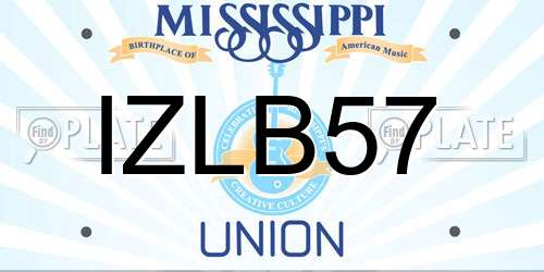 IZLB57 Mississippi License Plate