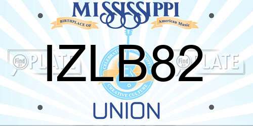 IZLB82 Mississippi License Plate