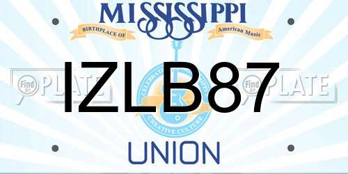 IZLB87 Mississippi License Plate