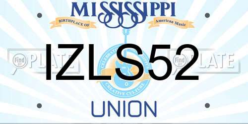 IZLS52 Mississippi License Plate