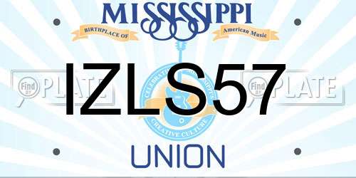 IZLS57 Mississippi License Plate