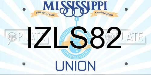IZLS82 Mississippi License Plate