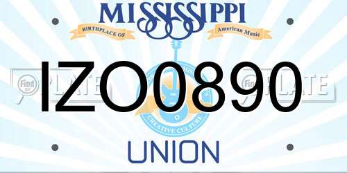 IZO0890 Mississippi License Plate