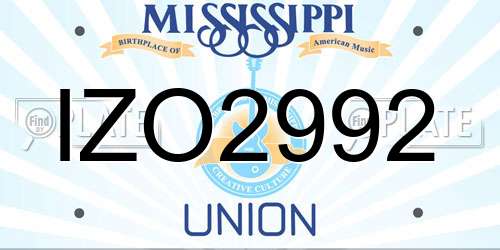 IZO2992 Mississippi License Plate