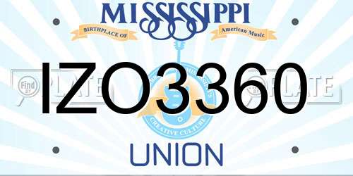 IZO3360 Mississippi License Plate