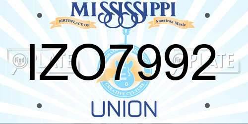 IZO7992 Mississippi License Plate