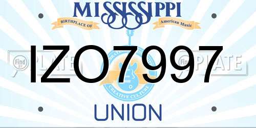 IZO7997 Mississippi License Plate