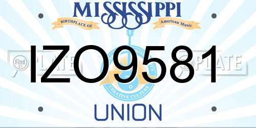 IZO9581 Mississippi License Plate