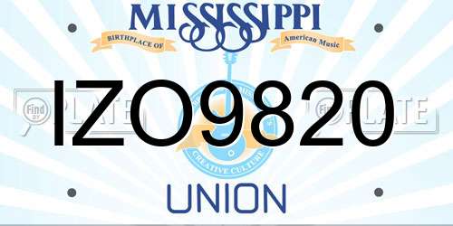 IZO9820 Mississippi License Plate