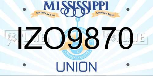 IZO9870 Mississippi License Plate