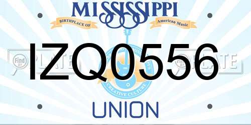 IZQ0556 Mississippi License Plate
