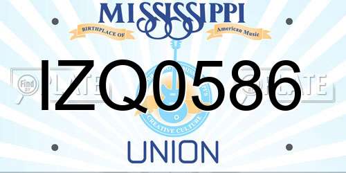 IZQ0586 Mississippi License Plate