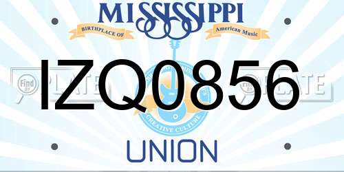 IZQ0856 Mississippi License Plate