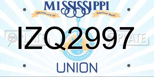 IZQ2997 Mississippi License Plate