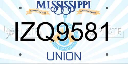 IZQ9581 Mississippi License Plate