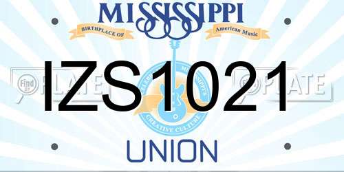 IZS1021 Mississippi License Plate