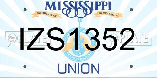 IZS1352 Mississippi License Plate