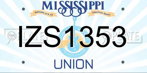 IZS1353 Mississippi License Plate