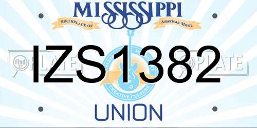 IZS1382 Mississippi License Plate